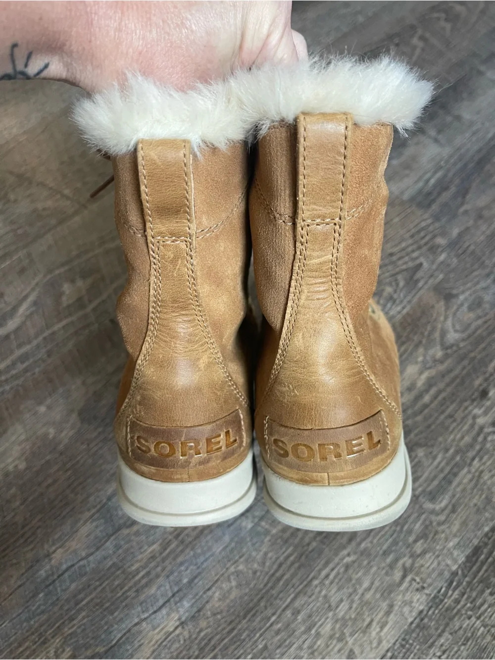 Sorel Explorer Joan camel leather waterproof boots